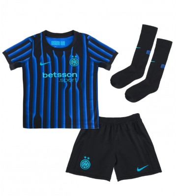 Inter Milan Alessandro Bastoni #95 Hjemmebanetrøje Børn 2025-26 Kortærmet (+ Korte bukser)